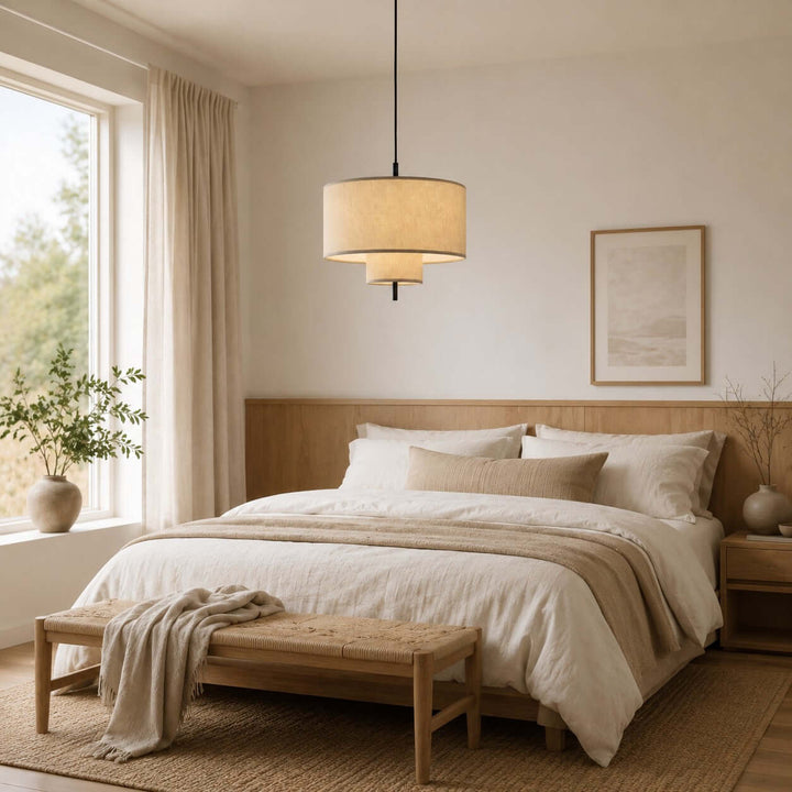 Luneth Pendant Light - Wabi-Sabi Tiered Fabric Hanging Light Decor | Vinlighting