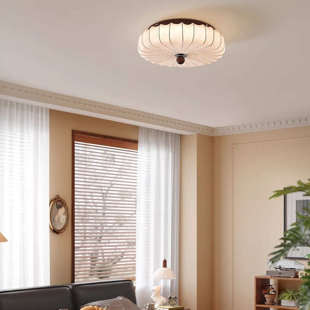 Luneya French Vintage Bedroom Fabric Ceiling Light