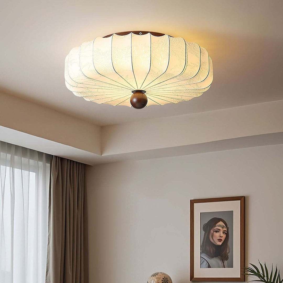 Luneya French Vintage Bedroom Fabric Ceiling Light