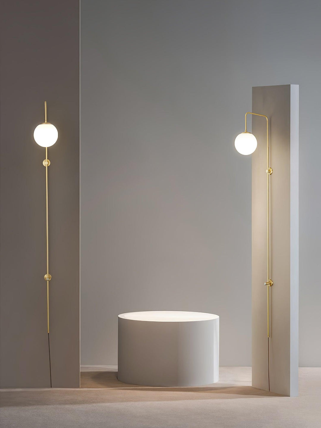 Lunivex Plug In Wall Lamp – Spherical Brass Postmodern Wall Sconce