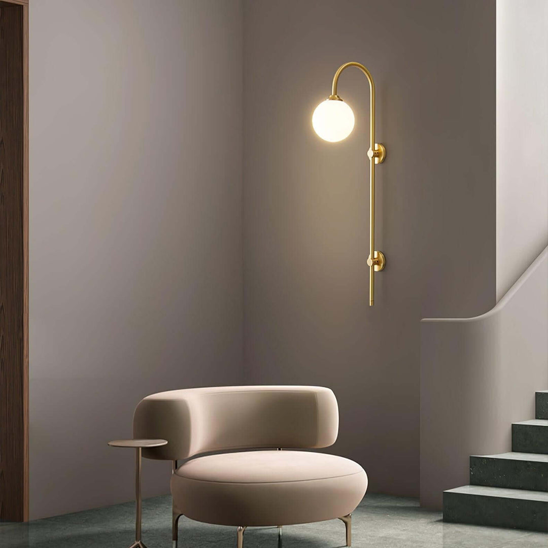 Lunivex Wall Lamp – Spherical Brass Postmodern Wall Sconce