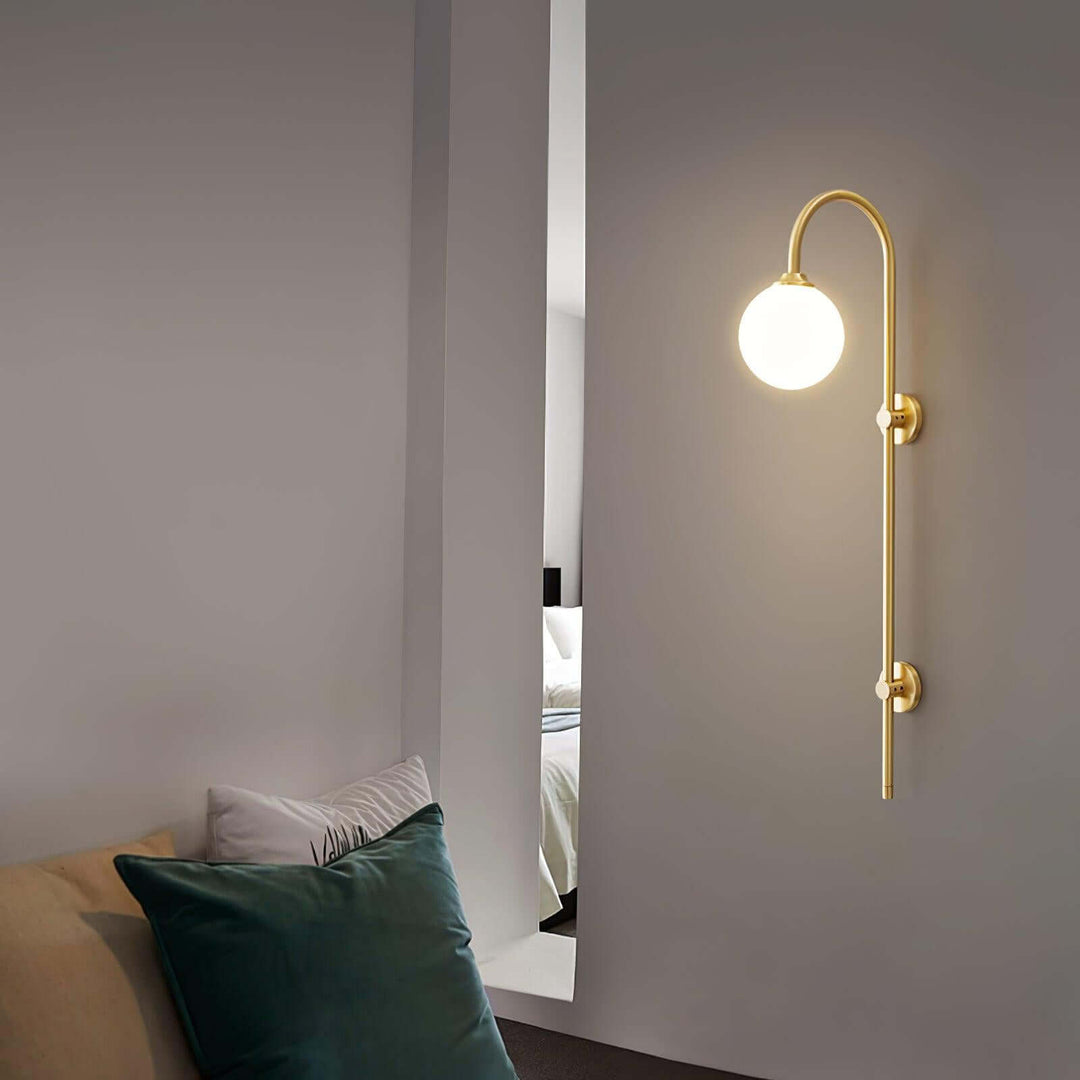Lunivex Wall Lamp – Spherical Brass Postmodern Wall Sconce