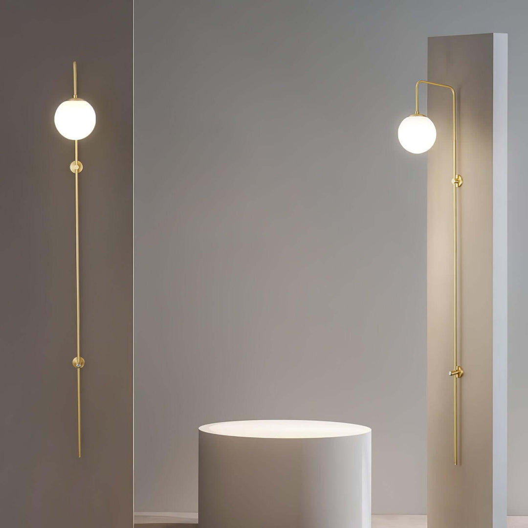 Lunivex Wall Lamp – Spherical Brass Postmodern Wall Sconce