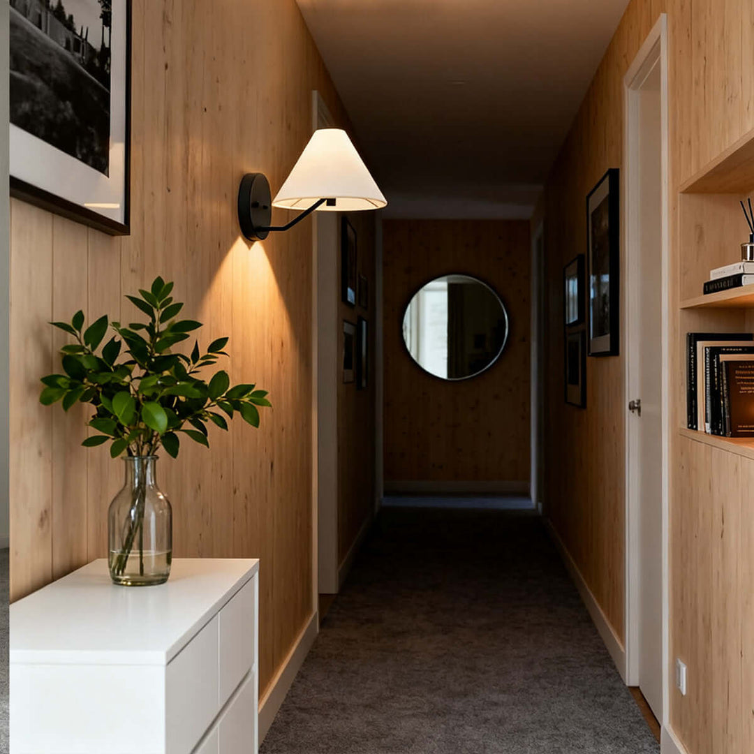 Lurean Wall Lamp – Vintage Simple Brass Fabric Aisle Lamp