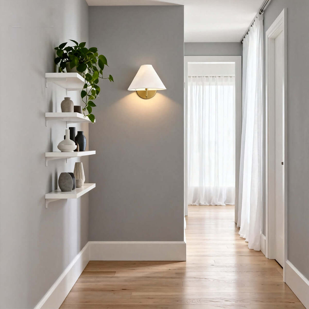 Lurean Wall Lamp – Vintage Simple Brass Fabric Aisle Lamp