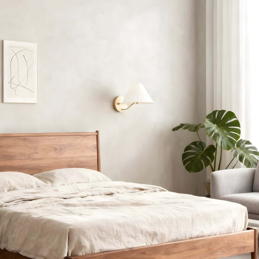 Lurean Wall Lamp – Vintage Simple Brass Fabric Aisle Lamp