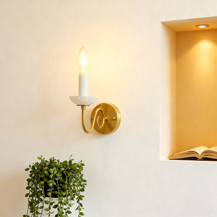 Lureza Wall Light – French Vintage Brass Creative Candlestick Lamp