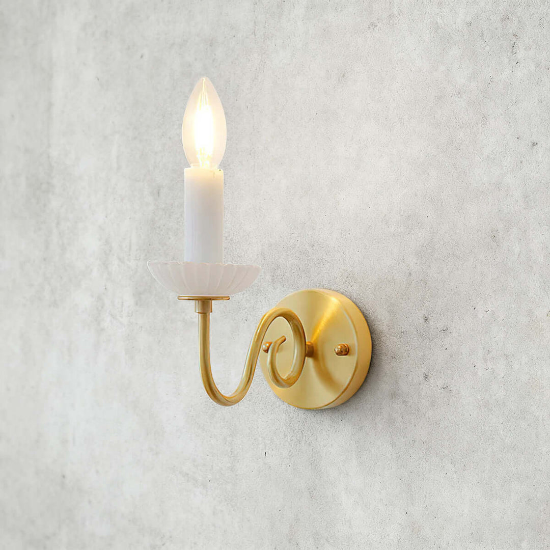 Lureza Wall Light – French Vintage Brass Creative Candlestick Lamp