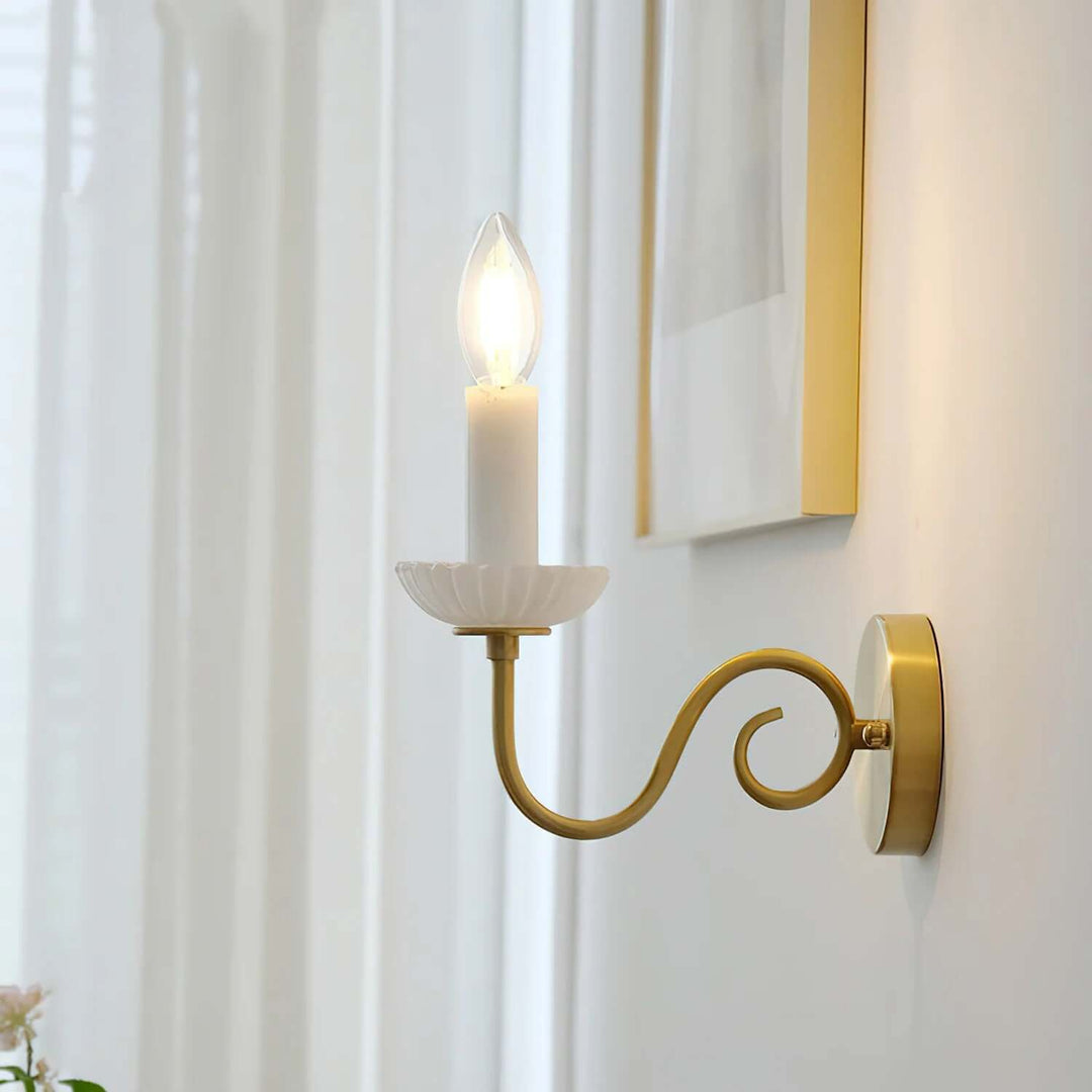 Lureza Wall Light – French Vintage Brass Creative Candlestick Lamp