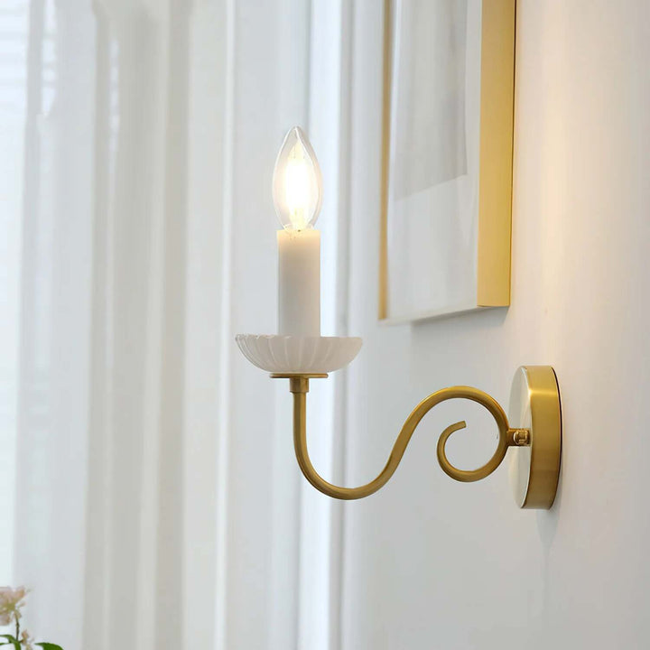 Lureza Wall Light – French Vintage Brass Creative Candlestick Lamp