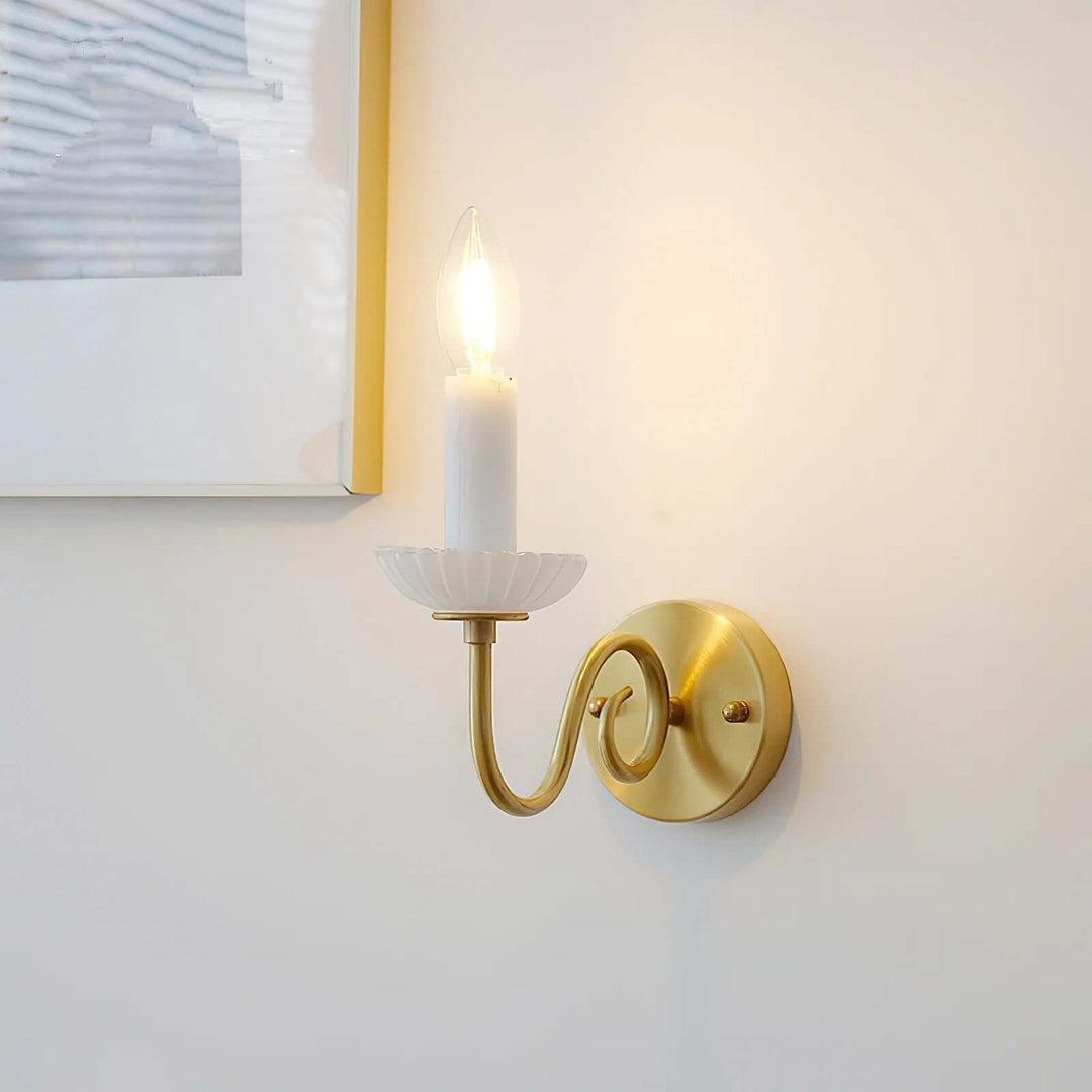 Lureza Wall Light – French Vintage Brass Creative Candlestick Lamp