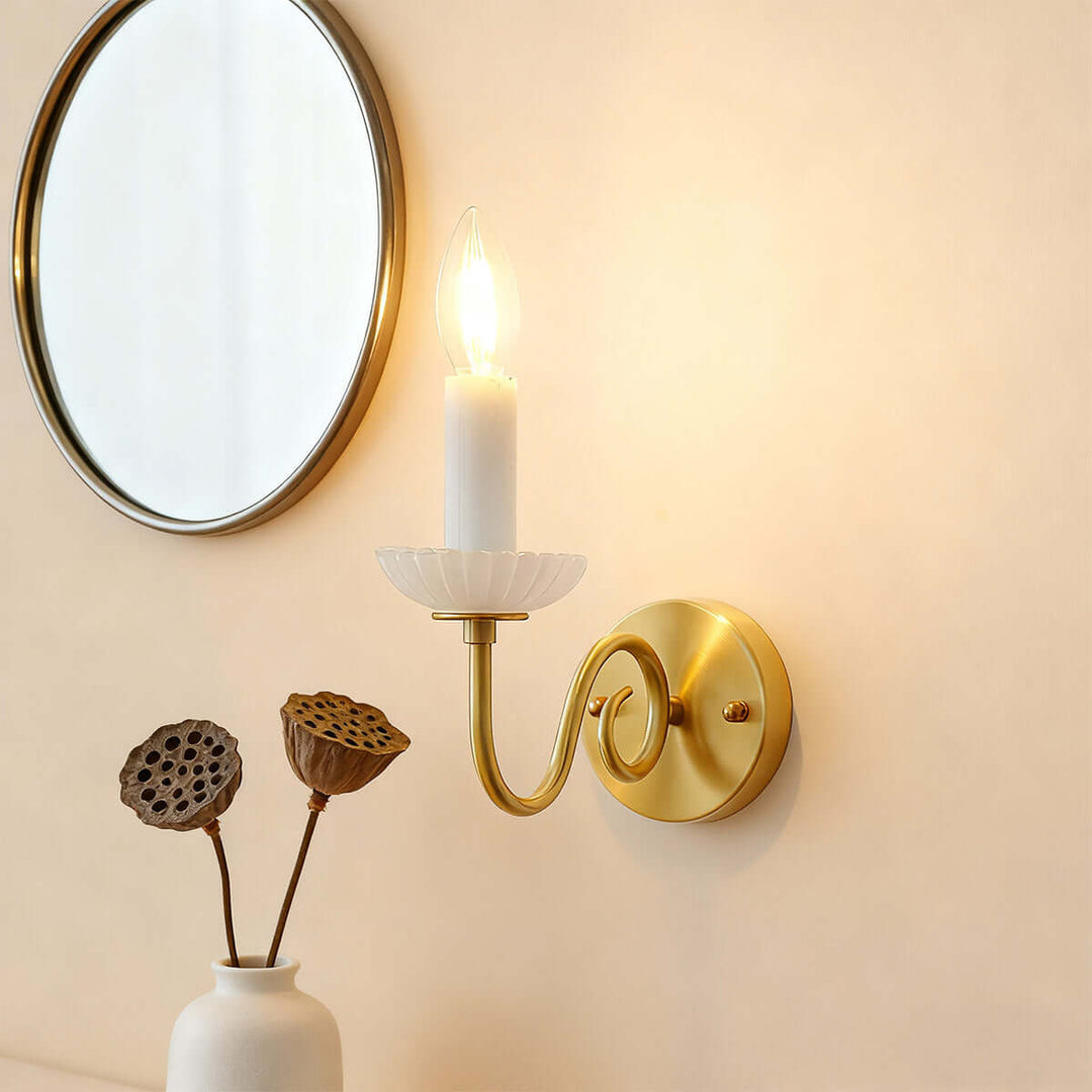 Lureza Wall Light – French Vintage Brass Creative Candlestick Lamp