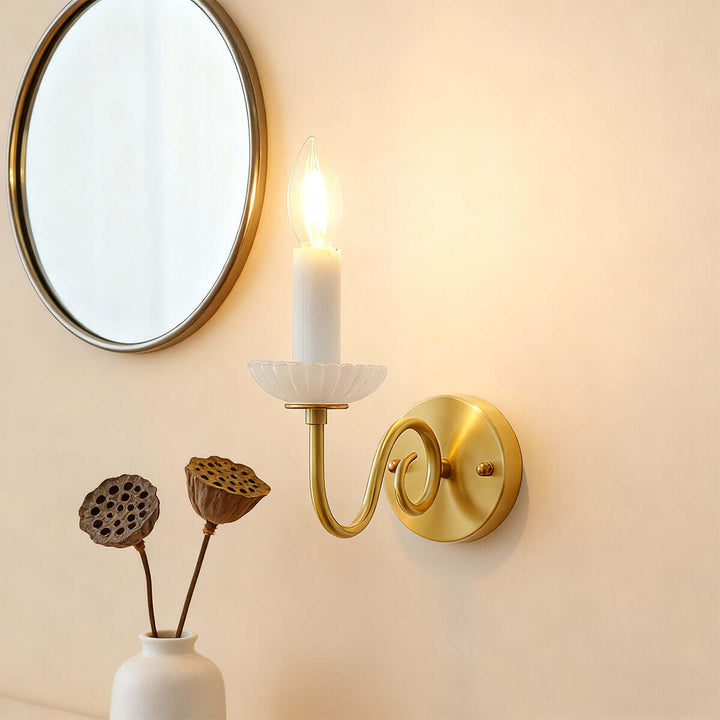 Lureza Wall Light – French Vintage Brass Creative Candlestick Lamp