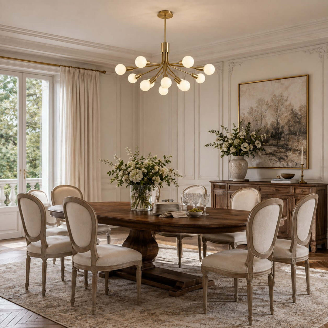 Lurnell Modern Brass Chandelier for Dining Room &amp; Living Room