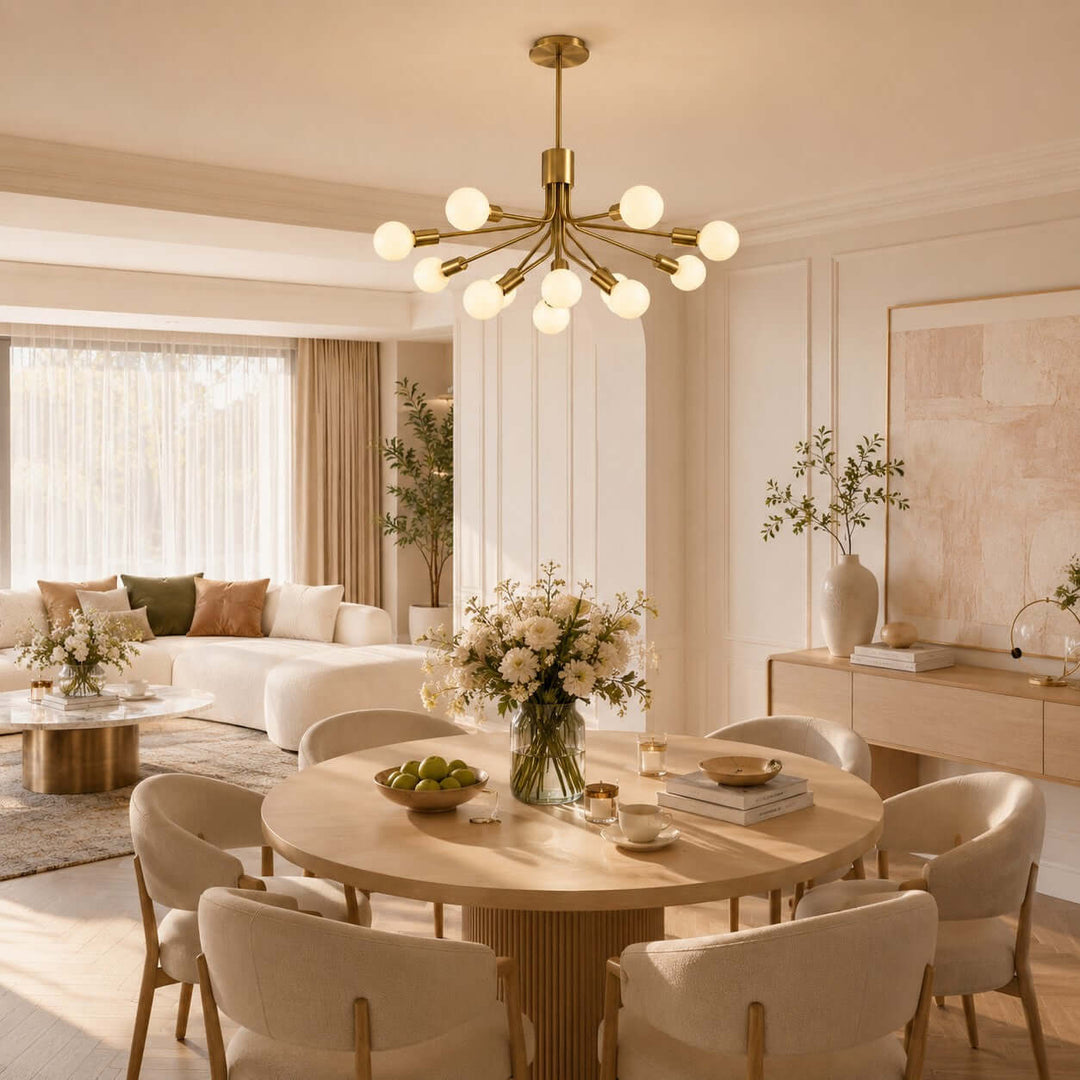 Lurnell Modern Brass Chandelier for Dining Room &amp; Living Room