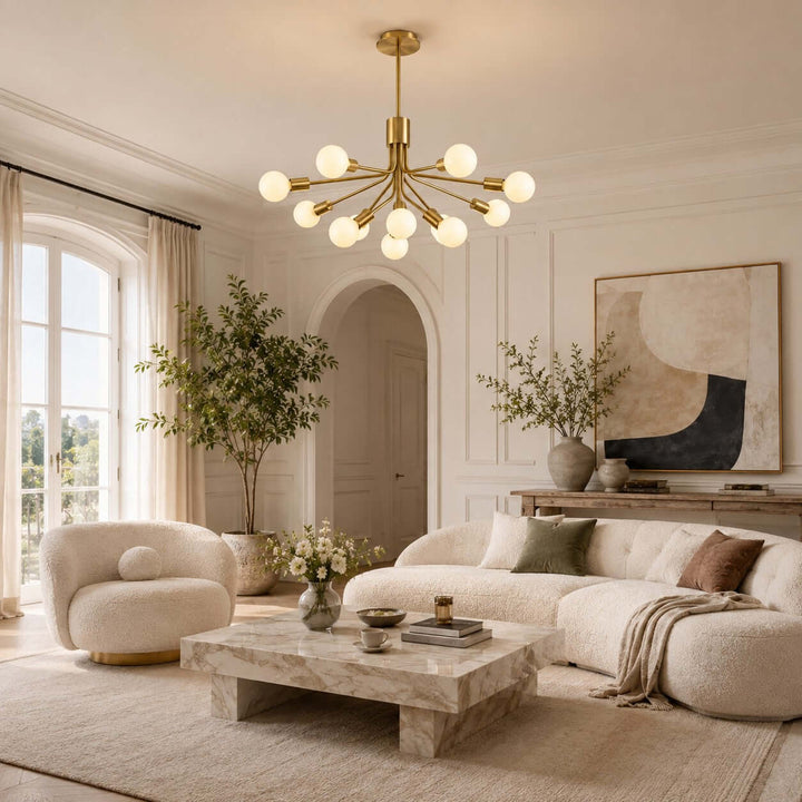 Lurnell Modern Brass Chandelier for Dining Room &amp; Living Room