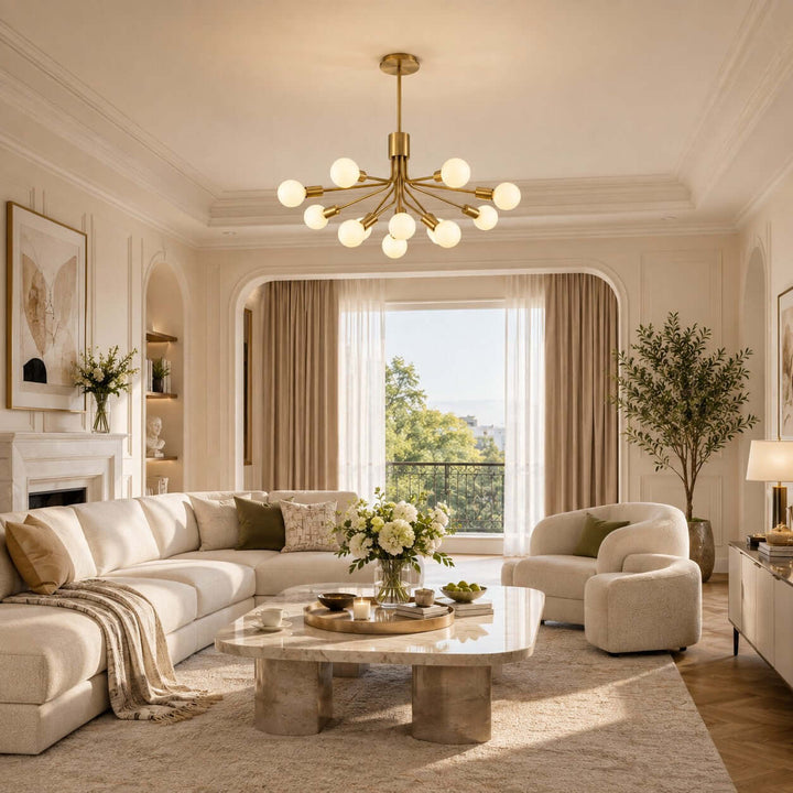 Lurnell Modern Brass Chandelier for Dining Room &amp; Living Room