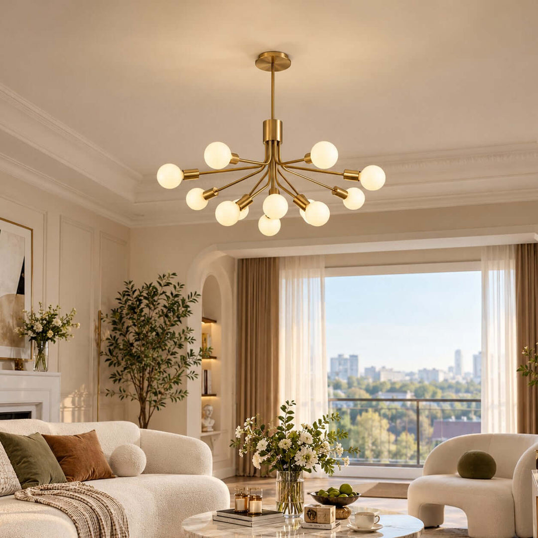 Lurnell Modern Brass Chandelier for Dining Room &amp; Living Room