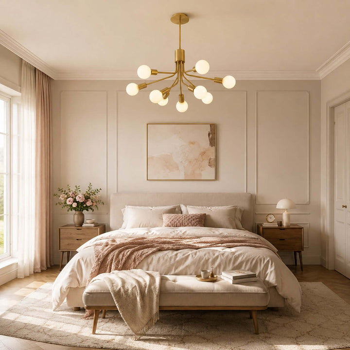 Lurnell Modern Brass Chandelier for Dining Room &amp; Living Room