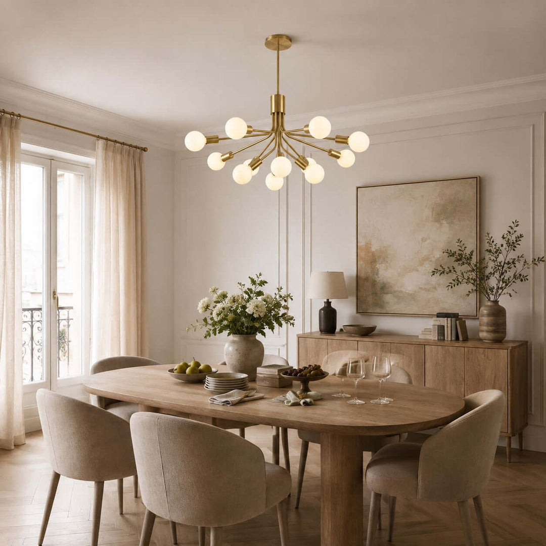 Lurnell Modern Brass Chandelier for Dining Room &amp; Living Room