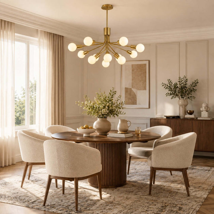 Lurnell Modern Brass Chandelier for Dining Room &amp; Living Room