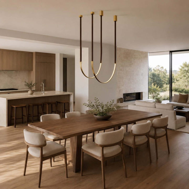 Lusso Pendant Light | U-Shaped Modern Leather Island Light | Vinlighting