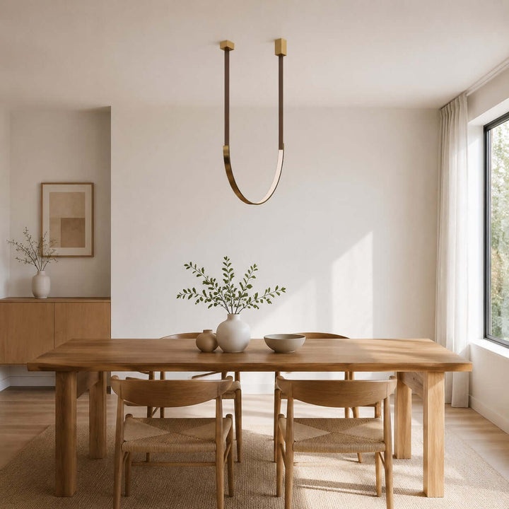 Lusso Pendant Light | U-Shaped Modern Leather Island Light | Vinlighting