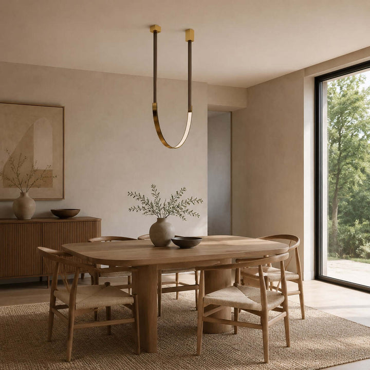 Lusso Pendant Light | U-Shaped Modern Leather Island Light | Vinlighting