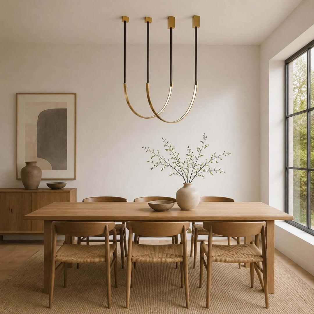 Lusso Pendant Light | U-Shaped Modern Leather Island Light | Vinlighting