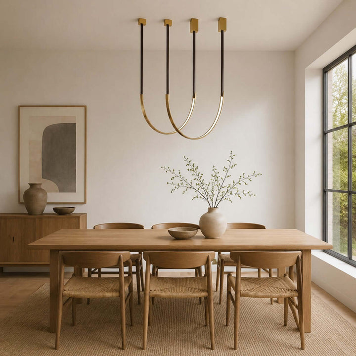 Lusso Pendant Light | U-Shaped Modern Leather Island Light | Vinlighting