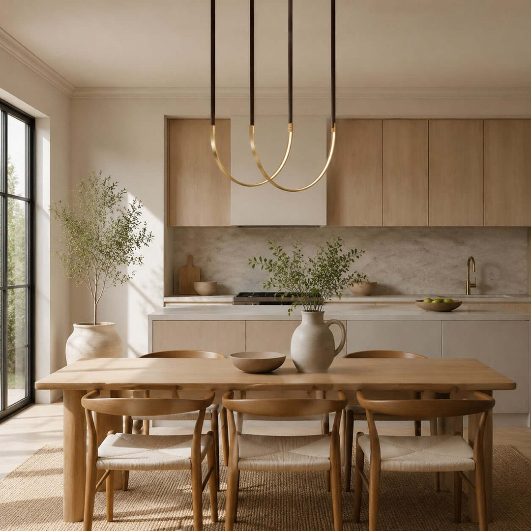 Lusso Pendant Light | U-Shaped Modern Leather Island Light | Vinlighting