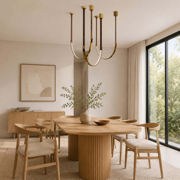 Lusso Pendant Light | U-Shaped Modern Leather Island Light | Vinlighting