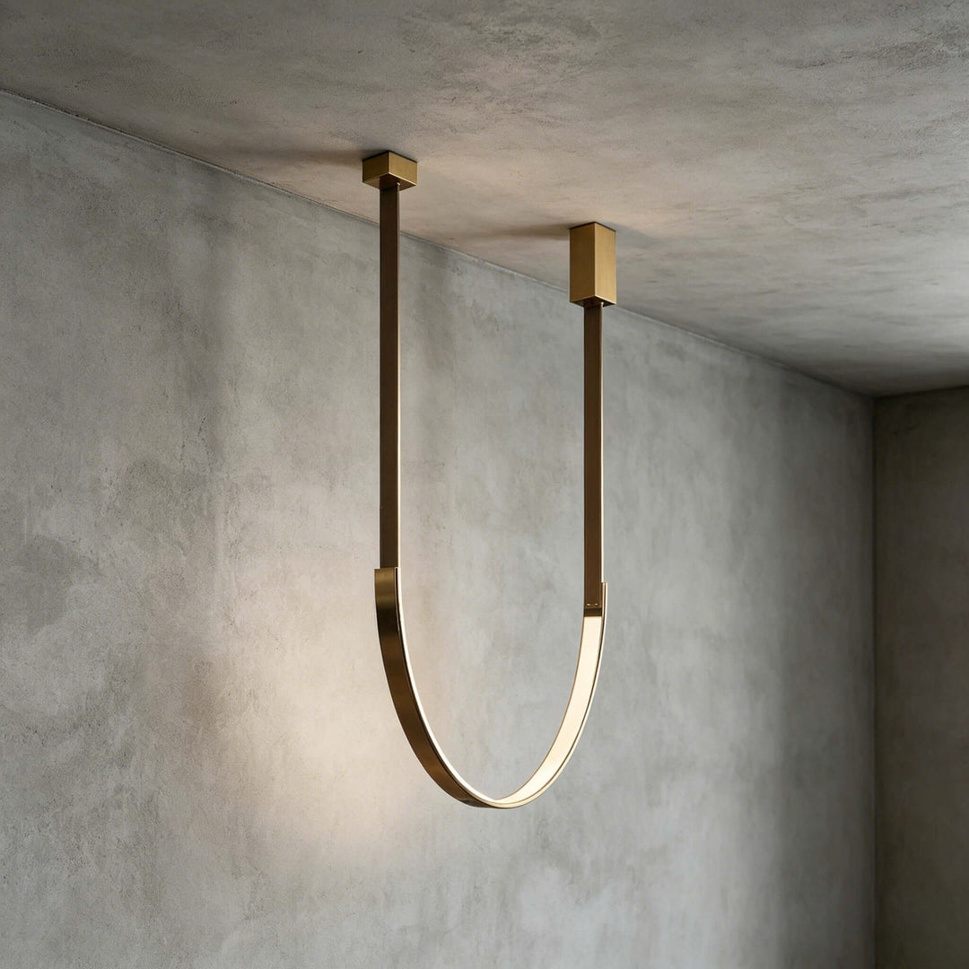 Lusso Pendant Light | U-Shaped Modern Leather Island Light | Vinlighting