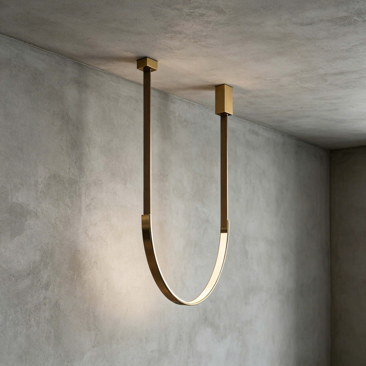 Lusso Pendant Light | U-Shaped Modern Leather Island Light | Vinlighting