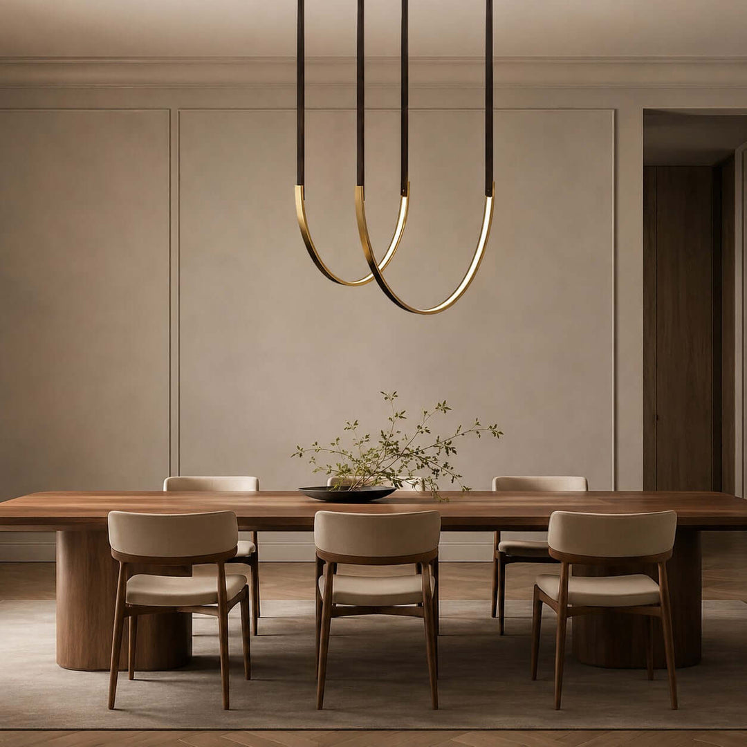 Lusso Pendant Light | U-Shaped Modern Leather Island Light | Vinlighting