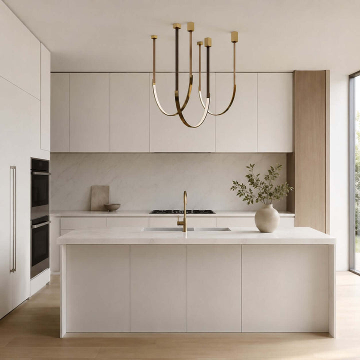 Lusso Pendant Light | U-Shaped Modern Leather Island Light | Vinlighting