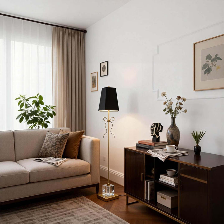 Luvano Floor Lamp - French Elegance Creative Bow Fabric