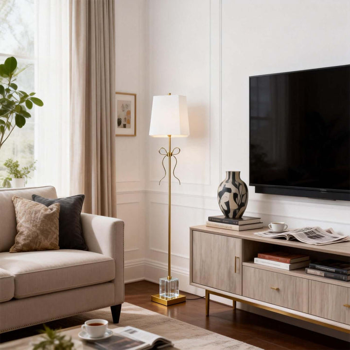 Luvano Floor Lamp - French Elegance Creative Bow Fabric