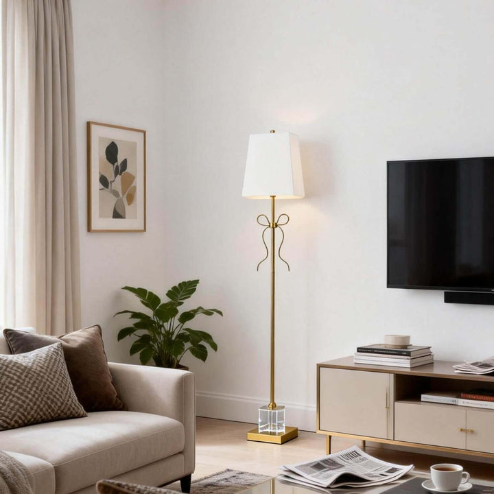 Luvano Floor Lamp - French Elegance Creative Bow Fabric