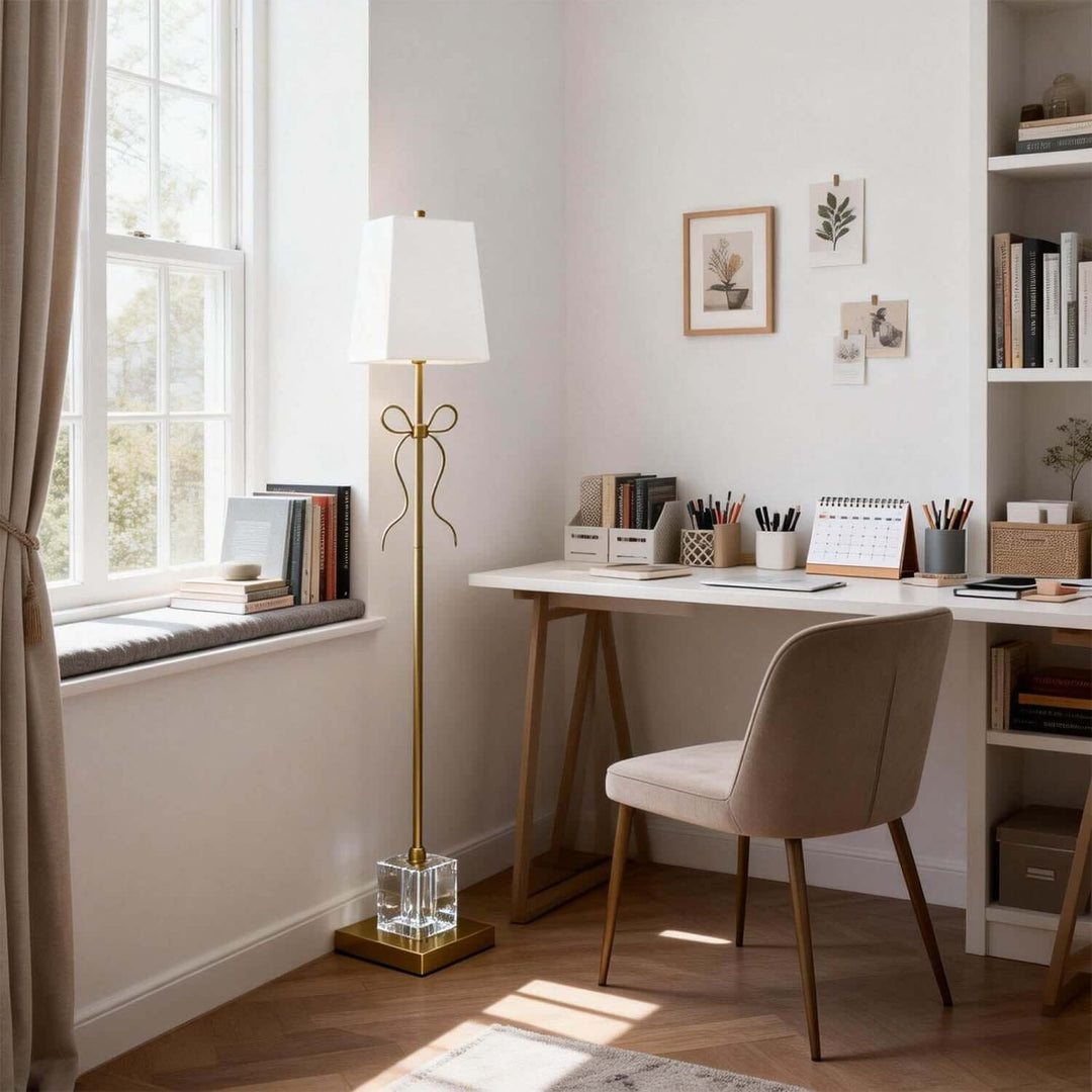 Luvano Floor Lamp - French Elegance Creative Bow Fabric