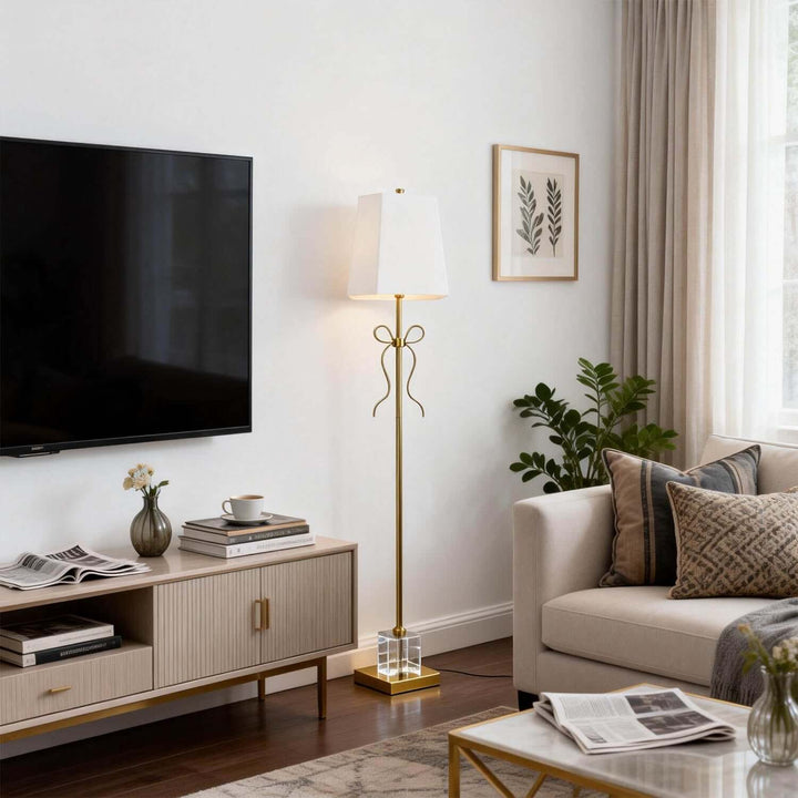 Luvano Floor Lamp - French Elegance Creative Bow Fabric