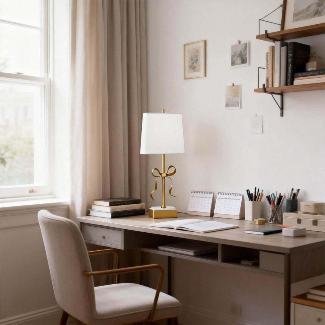 Luvano Table Lamp - French Creative Bow Fabric Reading Lamp