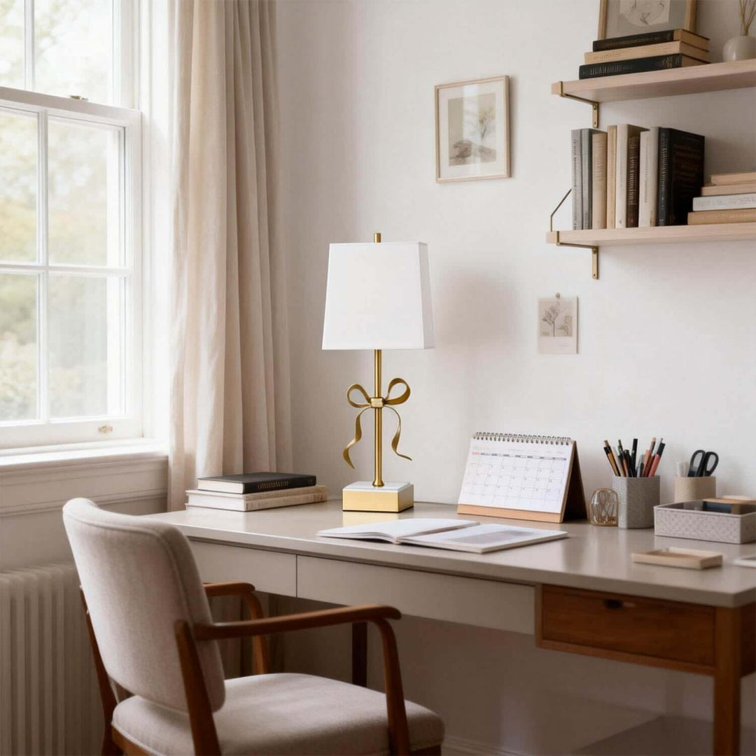 Luvano Table Lamp - French Creative Bow Fabric Reading Lamp