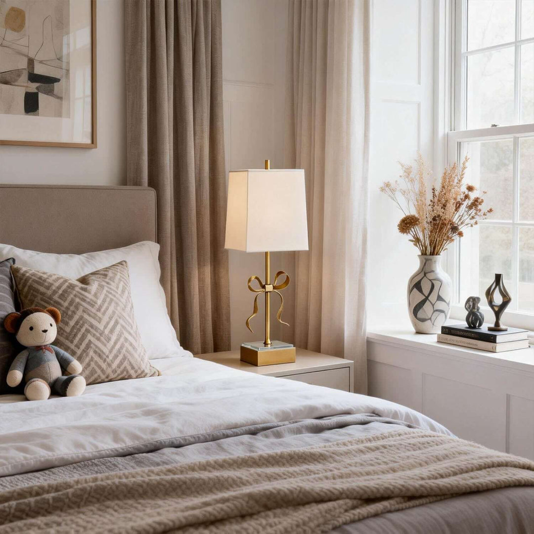 Luvano Table Lamp - French Creative Bow Fabric Reading Lamp