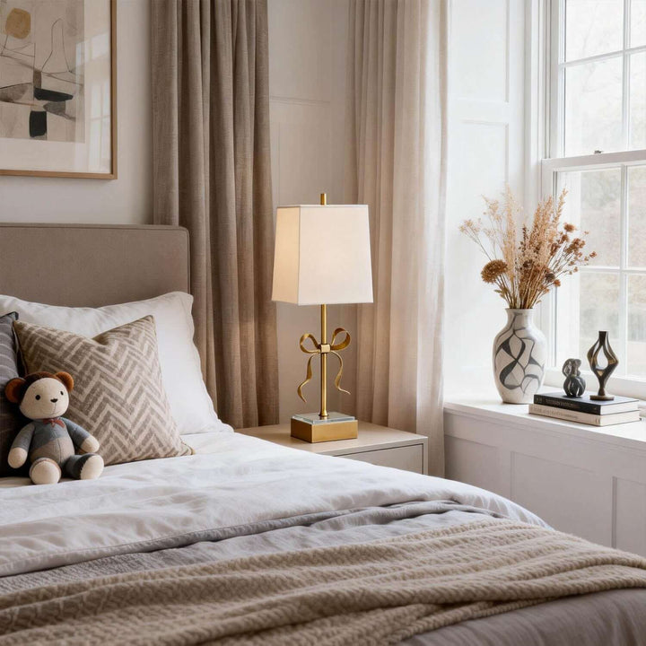 Luvano Table Lamp - French Creative Bow Fabric Reading Lamp
