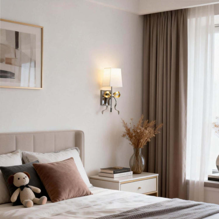 Luvano Wall Light - French Creative Bow Fabric Bedside Lamp
