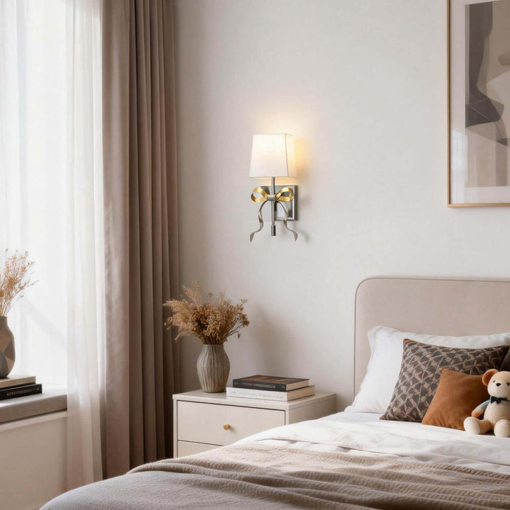 Luvano Wall Light - French Creative Bow Fabric Bedside Lamp