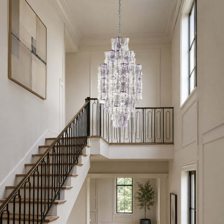 Luvira Chandelier - Glass Chandelier for Foyer and Stairway Entryway