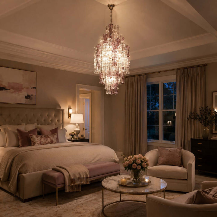 Luvira Chandelier - Glass Chandelier for Foyer and Stairway Entryway