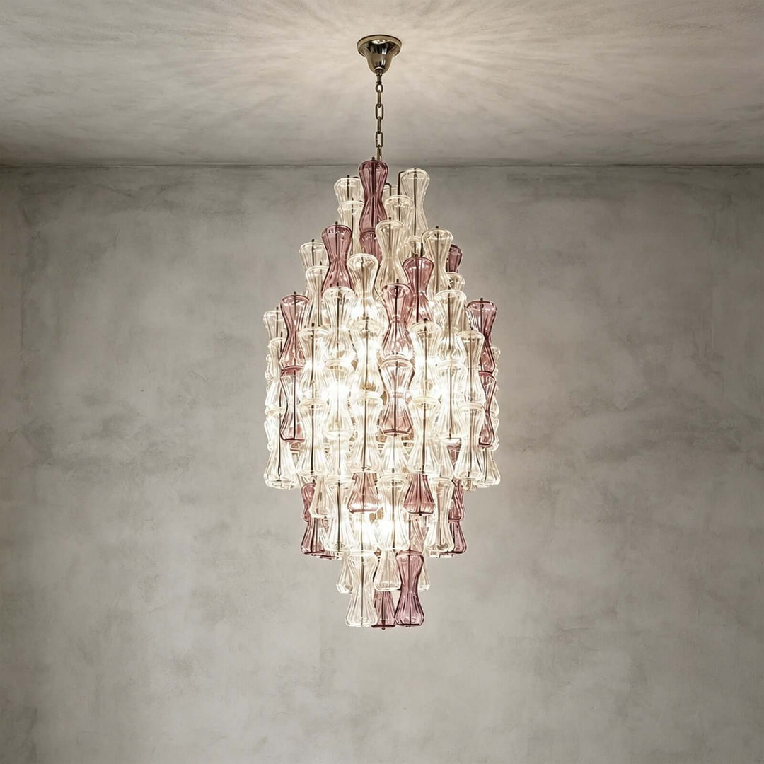 Luvira Chandelier - Glass Chandelier for Foyer and Stairway Entryway